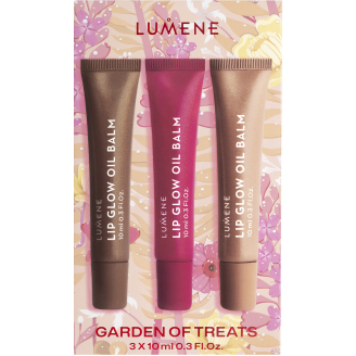 Lahjapakkaus Lumene 3 x 10 ml Lip Glow huuliöljy