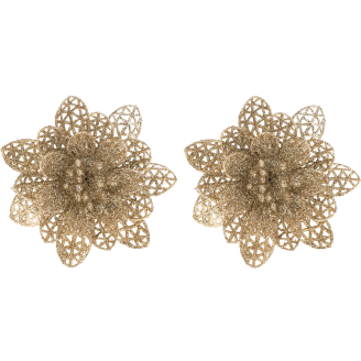 Filigraanikukka Weiste 2 kpl 10 cm klipsi kulta