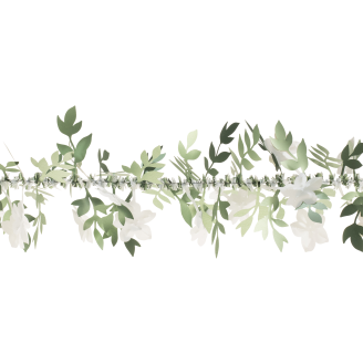 Jouluruusu/visteriapunos Weiste 90 mm x 2 m vihreä/helmiäisvalkoinen