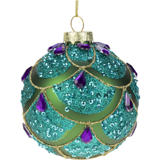 Lasipallo Weiste 8 cm timantit vihreä