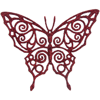 Perhonen Weiste 115 mm punainen glitter