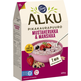 Pikakaurapuuro Fazer Alku 400 g mustaherukka & mansikka