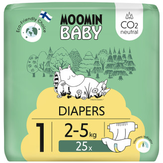Teippivaippa 25 kpl Moomin Baby NewBorn 1, 2-5 kg