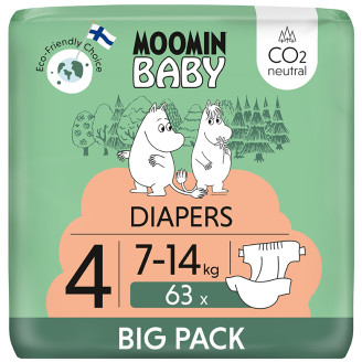Teippivaippa 63 kpl Moomin Baby 4, 7-14 kg