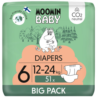 Teippivaippa 51 kpl Moomin Baby 6, 12-24 kg
