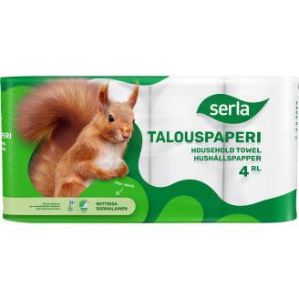 Talouspaperi Serla 4 rl valkoinen