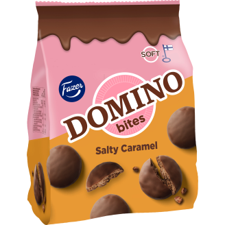 Herkuttelukeksi Fazer 174 g Domino Bites Salty Caramel