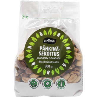 Pähkinäsekoitus Priima 300 g paahdettu ja suolattu