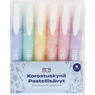 Korostuskynä Iisi 6 kpl pastellisävyt