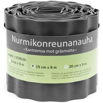 Nurmireunanauha 15 cm x 9 jm, musta