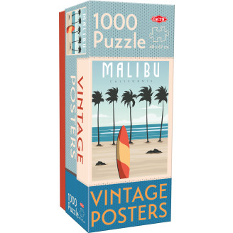 Palapeli Tactic 1000 palaa Vintage Posters Malibu