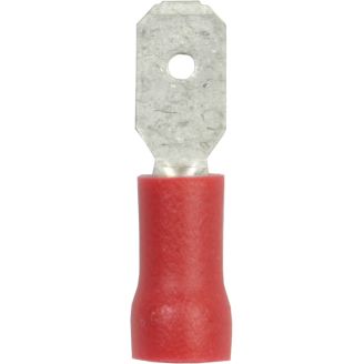 Laattapistoke 6,35 x 0,8 mm punainen, 10 kpl