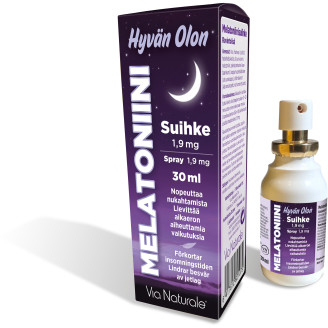Melatoniinisuihke Via Naturale 1,9 mg Hyvän Olon