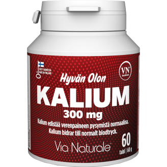 Kalium 300 mg Via Naturale 60 kpl Hyvän Olon