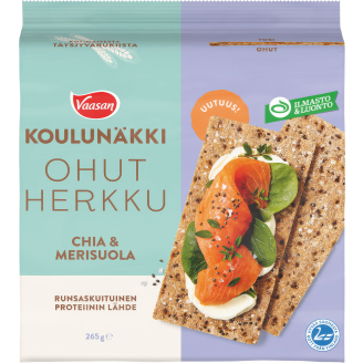 Koulunäkki Vaasan 260 g Ohut Herkku Chia & Merisuola