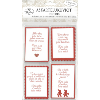 Askartelukuvio Joulutoivotukset punainen