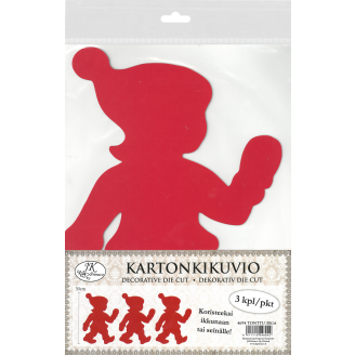 Kartonkikuvio 3 kpl 30 cm Tonttu