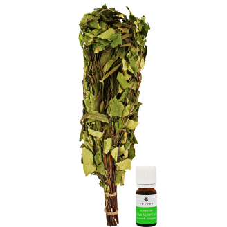 Saunavihta + Eukalyptus-saunatuoksu 10 ml