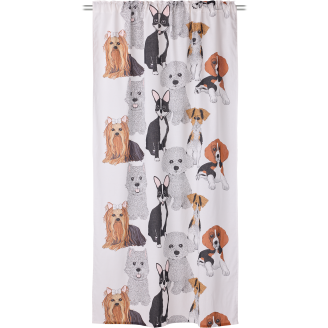 Verho Vallila 140 x 240 cm Doggies Breeze valkoinen