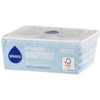 Vanupuikko Pisara 200 kpl paperivarrella