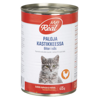 Kissanruoka Real Cat 415 g paloja kastikkeessa
