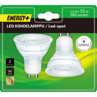 LED-lamppu 345 lm 4000K PAR16 GU10 2 kpl
