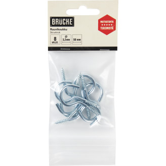 Ruuvikoukku 50 mm 8 kpl sinkitty