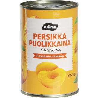 Persikanpuolikas Priima 425/240 g sokeriliemessä