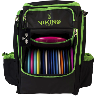 Frisbeegolfreppu Viking Discs Tour Bag musta/lime