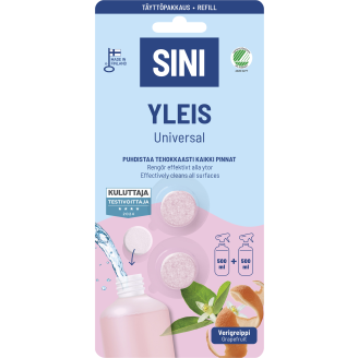 Puhdistusainetabletti Sini Yleis täyttöpakkaus 2 kpl