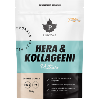Proteiinijauhe Puhdistamo 500 g Athletics Hera & Kollageeni Cookies & Cream