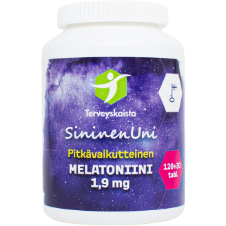 Melatoniini Terveyskaista 150 kpl 1,9 mg SininenUni pitkävaikutteinen