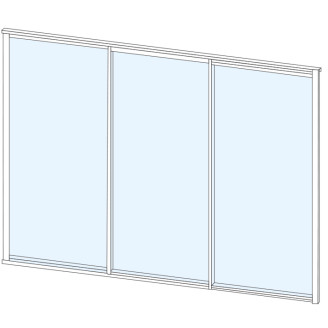 Liukulasiovi 3-os aukkoon 2870 x 2100 mm, valkoinen profiili