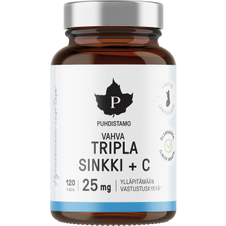 Tripla Sinkki + C Puhdistamo 120 kpl