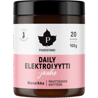 Elektrolyyttijauhe Puhdistamo 100 g Daily mansikka