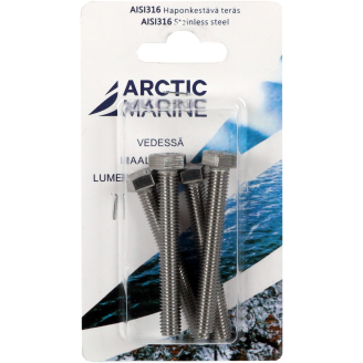 Kuusioruuvi Arctic Marine DIN933 M8x60 A4, 4 kpl