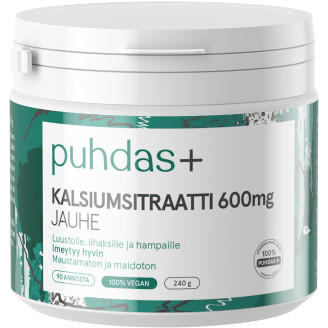 Kalsiumsitraatti Puhdas+ 600 mg 240 g