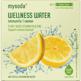 Juomajauhe Mysoda 12 x 4 g Wellness Water Lemon