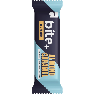 Proteiinipatukka Puls 50 g Bite+ manteli & karamelli