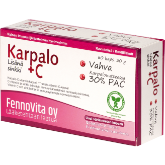 Karpalo+ C-vitamiini ja Sinkki 60 kpl / 30 g