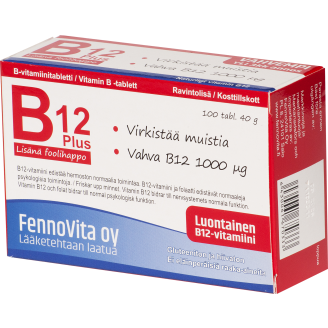 B12 1000 µg 100 kpl Plus foolihappo