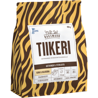 Kissanruoka Dagsmark 450 g Tiikeri kana-kalkkuna steriloiduille ja aktiivisille kissoille