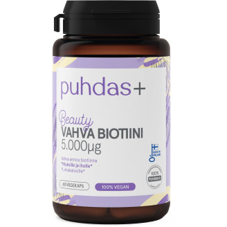 Vahva Biotiini 5.000 µg Puhdas+ Beauty 60 kpl