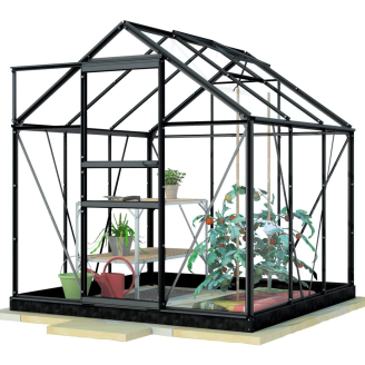 Kasvihuone Lykke Glass 3,8m2, musta