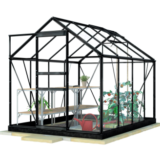 Kasvihuone Lykke Hybrid 5m2, musta