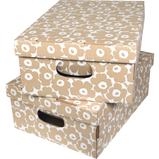 Kotilaatikko Karto 2 kpl Unikko beige