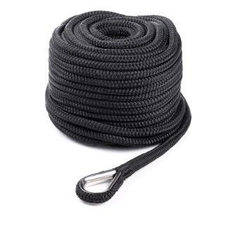 Ankkuriköysi Qvarken Dockline 12 mm / 35 m, koussi, musta