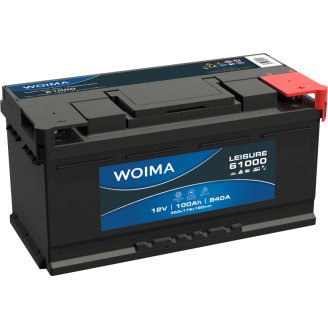 Vapaa-ajan akku Woima 100Ah 353 x 175 x 190 -/+ 840A EN