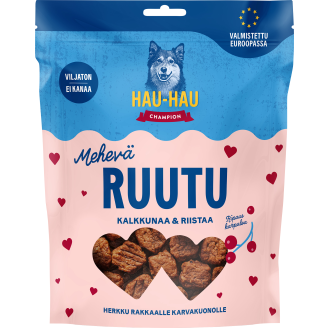 Koiran herkku Hau-Hau 400 g Mehevä Ruutu kalkkunaa & riistaa