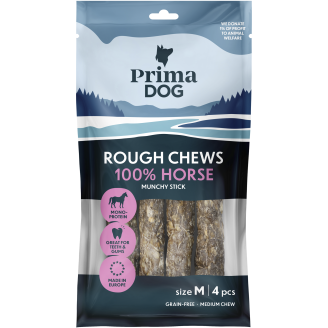 Koiran rouhepatukka PrimaDog 112 g Rough Chews hevonen M